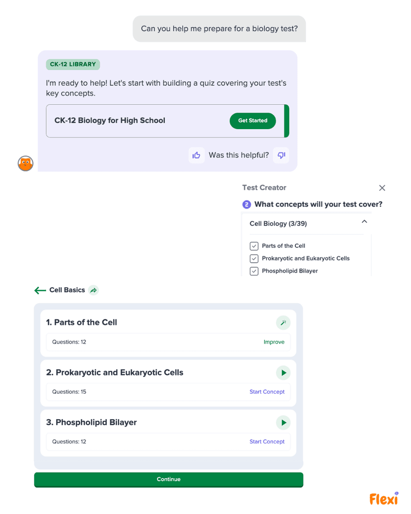CK-12's AI Tutor, Flexi screenshot 1