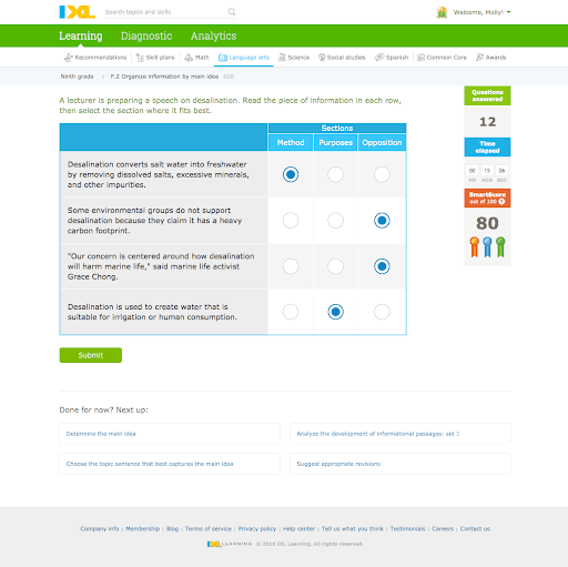 IXL screenshot 4