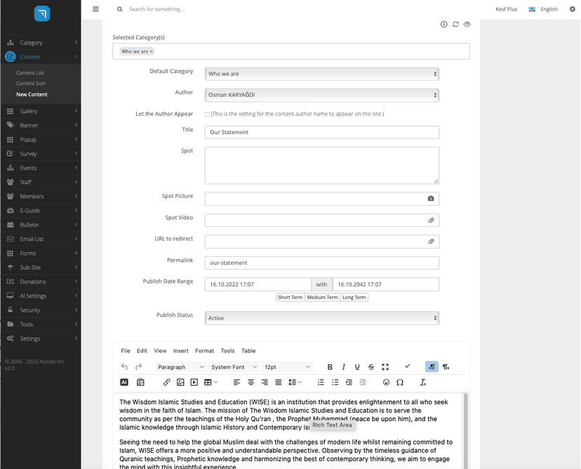 Koolay AI Powered All in One CMS screenshot 1