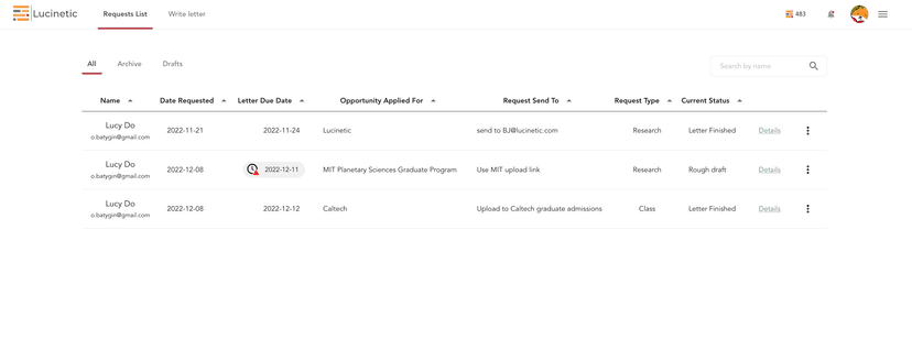 Lucinetic Letters screenshot 3