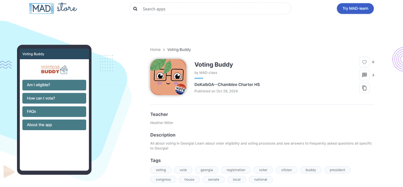 MAD-learn screenshot 2