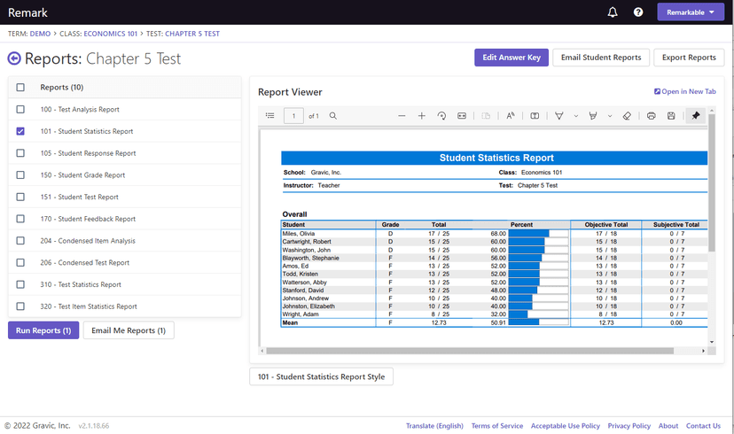 Remark Test Grading screenshot 3